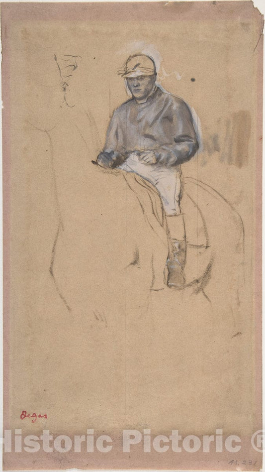 Art Print : Edgar Degas - A Jockey on His Horse : Vintage Wall Art