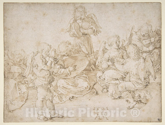 Art Print : Albrecht Dürer - Music-Making Angels : Vintage Wall Art