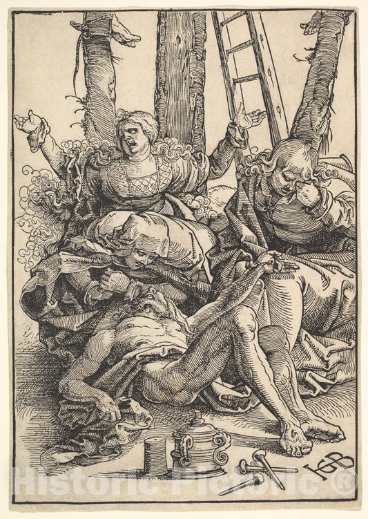 Art Print : Hans Baldung (Called Hans Baldung Grien) - Lamentation for Christ 3 : Vintage Wall Art