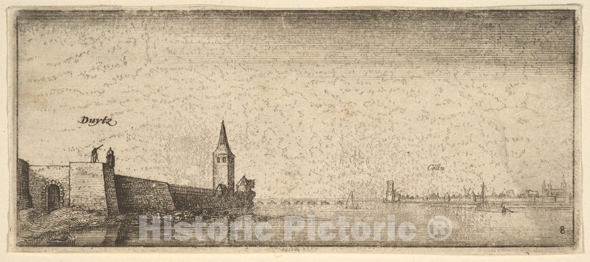 Art Print : Wenceslaus Hollar - Deutz and Cologne : Vintage Wall Art