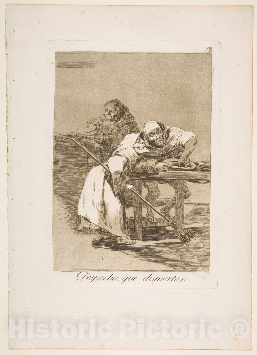 Art Print : Goya - Plate 78 from' Los Caprichos': Be Quick, They are Waking up (Despacha, que dispiértan.) : Vintage Wall Art