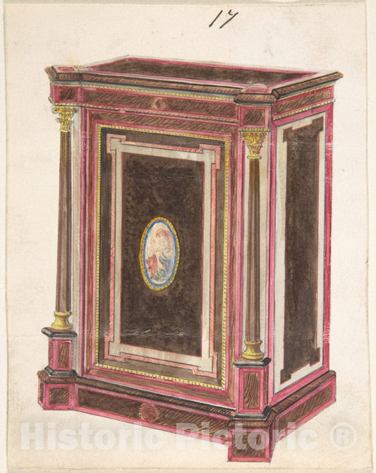 Art Print : British, 19th Century - Cabinet Design 2 : Vintage Wall Art