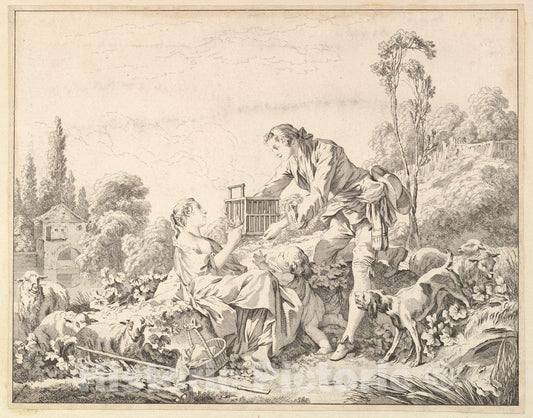 Art Print : André Laurent - A Kind Shepherd : Vintage Wall Art
