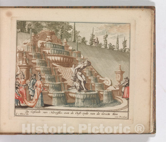 Art Print : Carel Allard - Cascade of Narcissus, on the east side of the principal garden of the Loo Palace : Vintage Wall Art