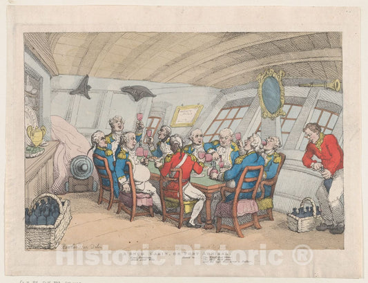 Art Print : Thomas Rowlandson - A Snug Cabin, or The Port Admiral : Vintage Wall Art