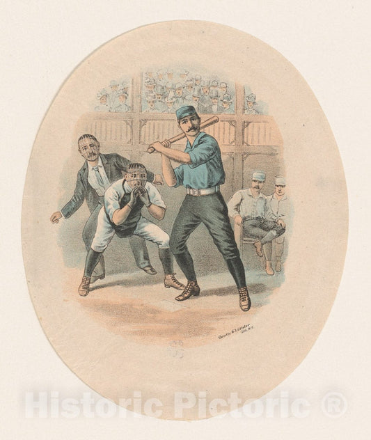 Art Print : Beatty and Votteler - Baseball Scene : Vintage Wall Art