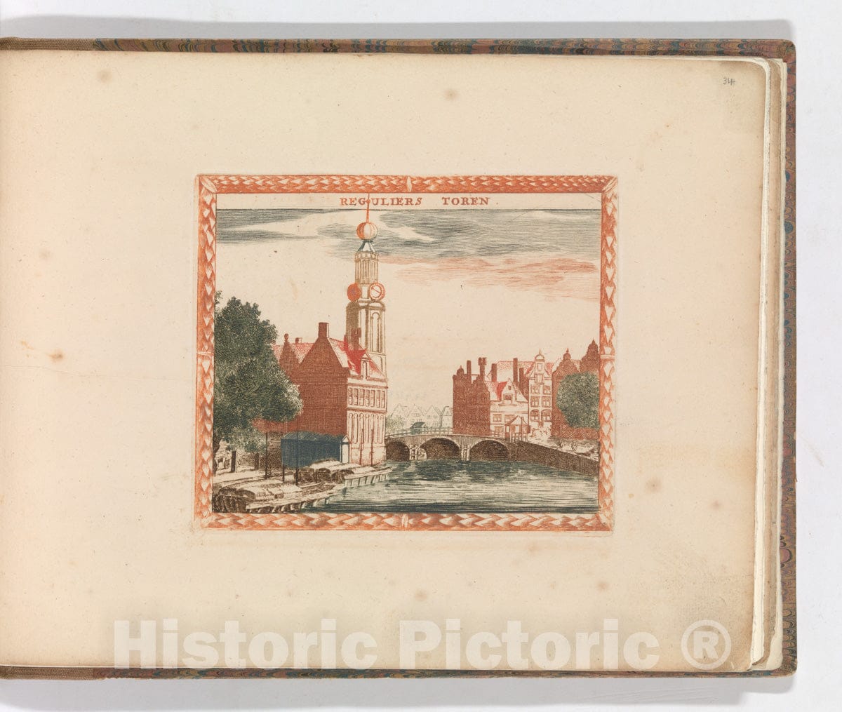Art Print : Carel Allard - 'Reguliers Toren', in: Tooneel Der Voornaamste Nederlands Huizen, En Lust Hoven, Naar T Leven Afgebeeld : Vintage Wall Art