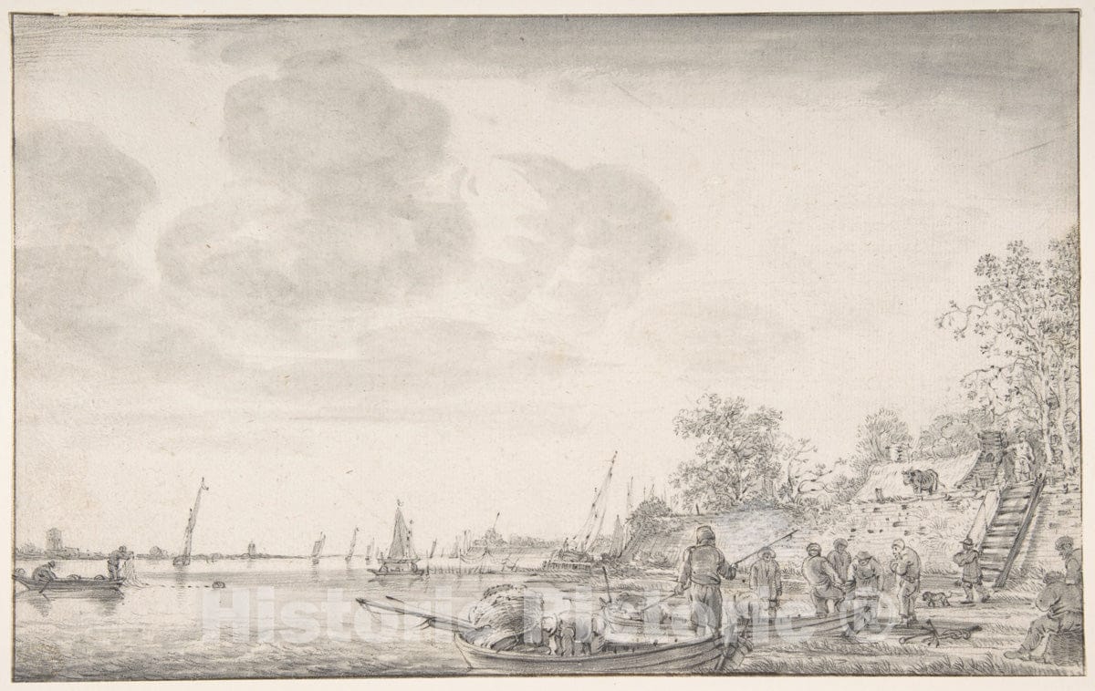 Art Print : Jacob Esselens - Coast Scene : Vintage Wall Art