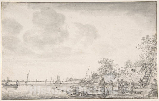 Art Print : Jacob Esselens - Coast Scene : Vintage Wall Art