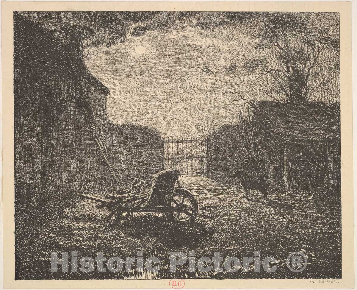 Art Print : Jean-François Millet - Moonlight : Vintage Wall Art