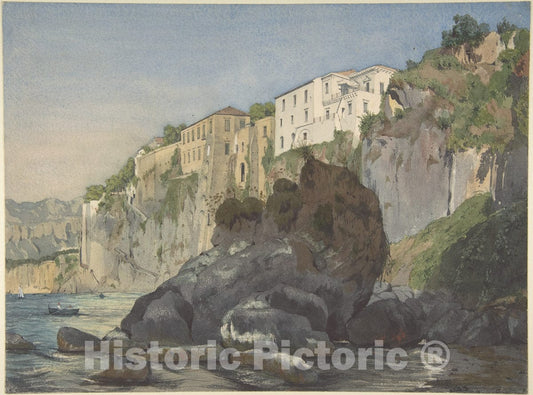 Art Print : Thomas Hartley Cromek - Houses at Sorrento : Vintage Wall Art
