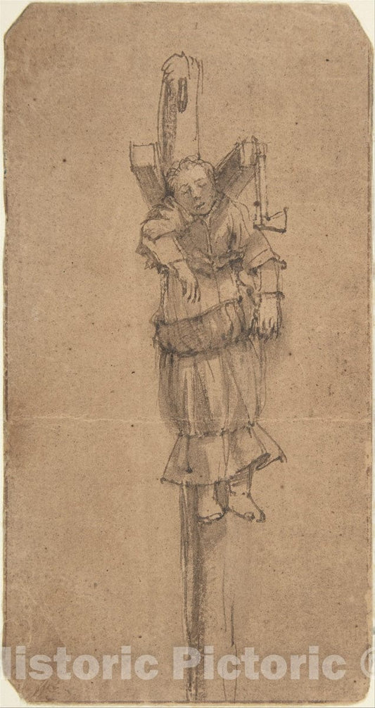 Art Print : Rembrandt (Rembrandt Van Rijn) - Elsje Christiaens Hanging on a Gibbet : Vintage Wall Art