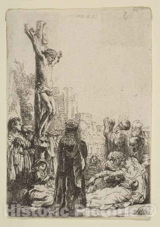 Art Print : Rembrandt (Rembrandt Van Rijn) - The Crucifixion: Small Plate : Vintage Wall Art