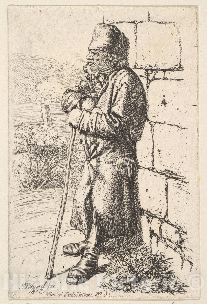 Art Print : Johann Christoph Erhard - The Tobacco Smoker : Vintage Wall Art