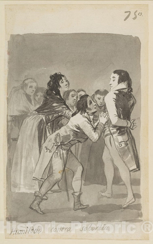 Art Print : Goya - Humility Versus Pride : Vintage Wall Art
