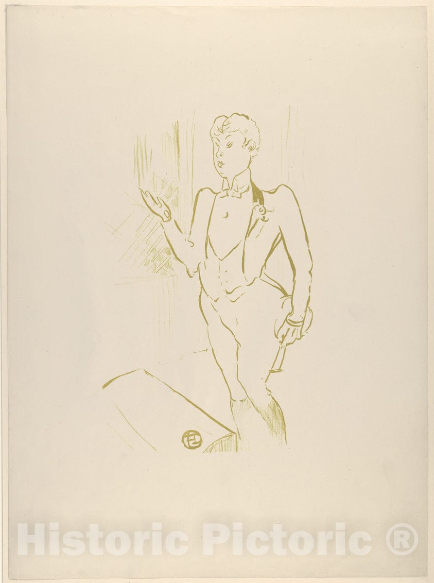 Art Print : Henri de Toulouse-Lautrec - Mary Hamilton (from Le Café Concert) 1 : Vintage Wall Art