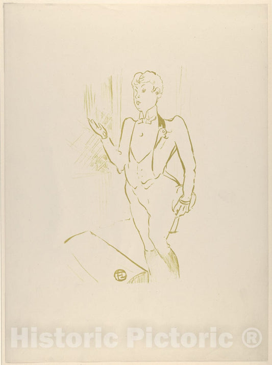 Art Print : Henri de Toulouse-Lautrec - Mary Hamilton (from Le Café Concert) 1 : Vintage Wall Art