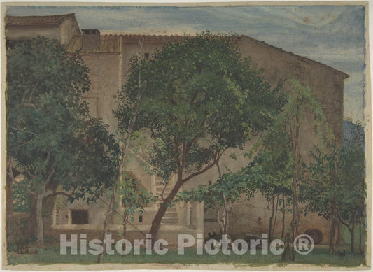 Art Print : Walter Crane - Italian Farmhouse : Vintage Wall Art
