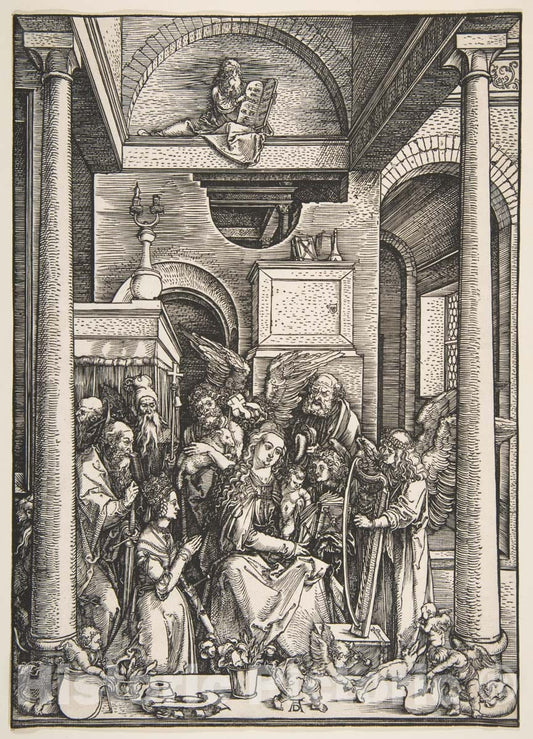 Art Print : Albrecht Dürer - The Glorification of The Virgin, from The Life of The Virgin 1 : Vintage Wall Art