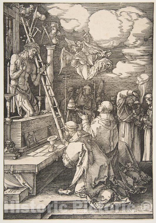 Art Print : Albrecht Dürer - The Mass of Saint Gregory 1 : Vintage Wall Art