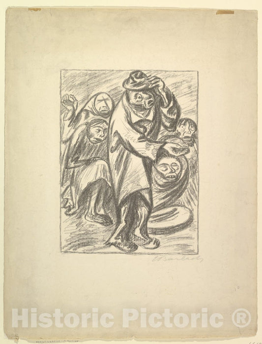 Art Print : Ernst Barlach - Beggars (Bettelvolk) : Vintage Wall Art