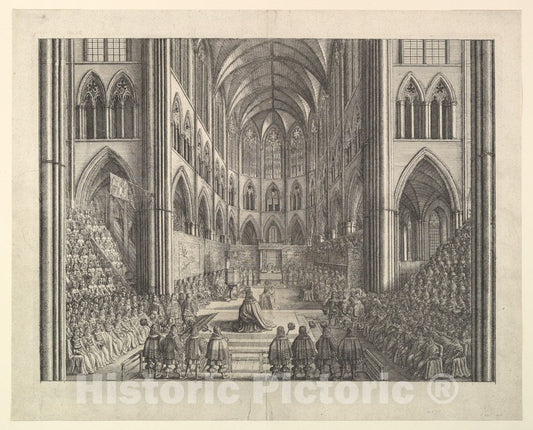 Art Print : Wenceslaus Hollar - Coronation Procession of Charles II : Vintage Wall Art