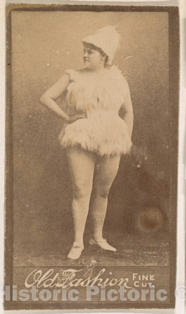 Photo Print : Actress Wearing Feathered Costume, from The Actresses Series (N664) Promoting Old Fashion Fine Cut Tobacco 2 : Vintage Wall Art