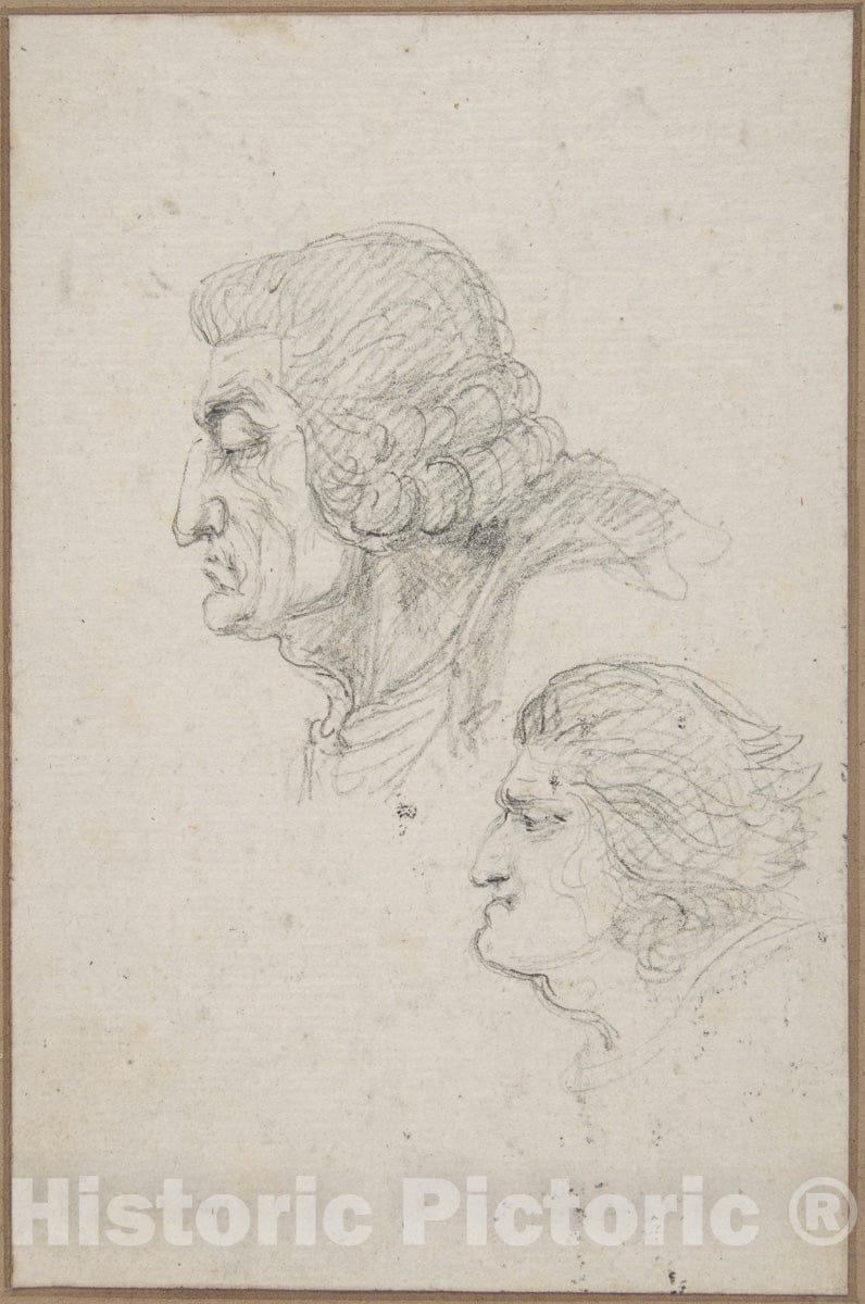 Art Print : Portraits of Jean-Baptiste-Joseph Gobel - Artist: Baron Dominique Vivant Denon - Created: 1794 : Vintage Wall Art