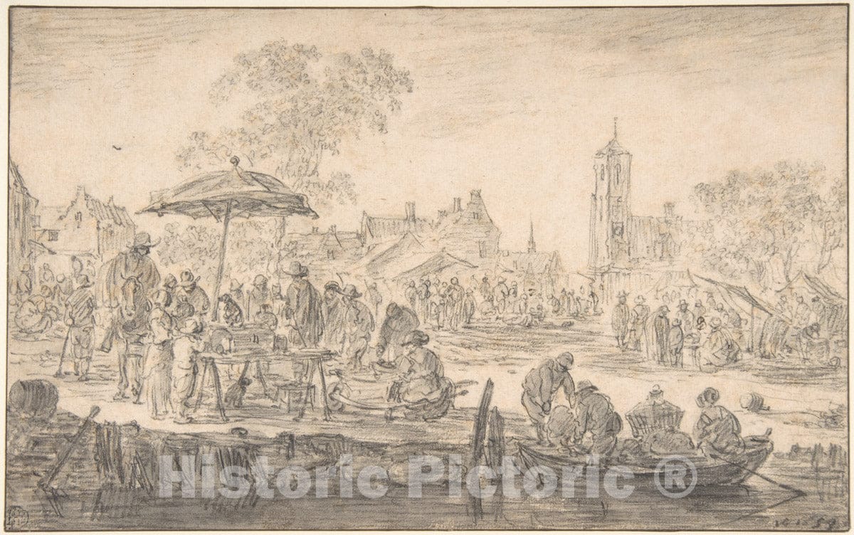 Art Print : Jan Van Goyen - A Fair : Vintage Wall Art