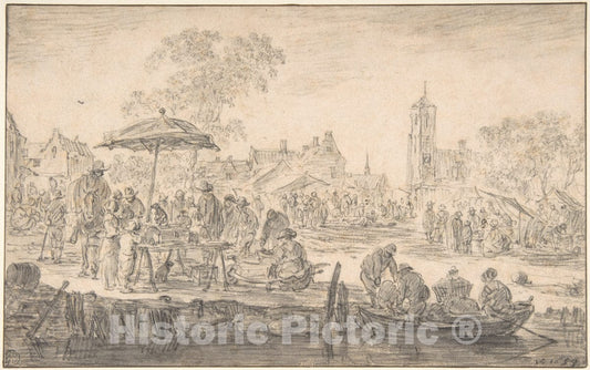 Art Print : Jan Van Goyen - A Fair : Vintage Wall Art