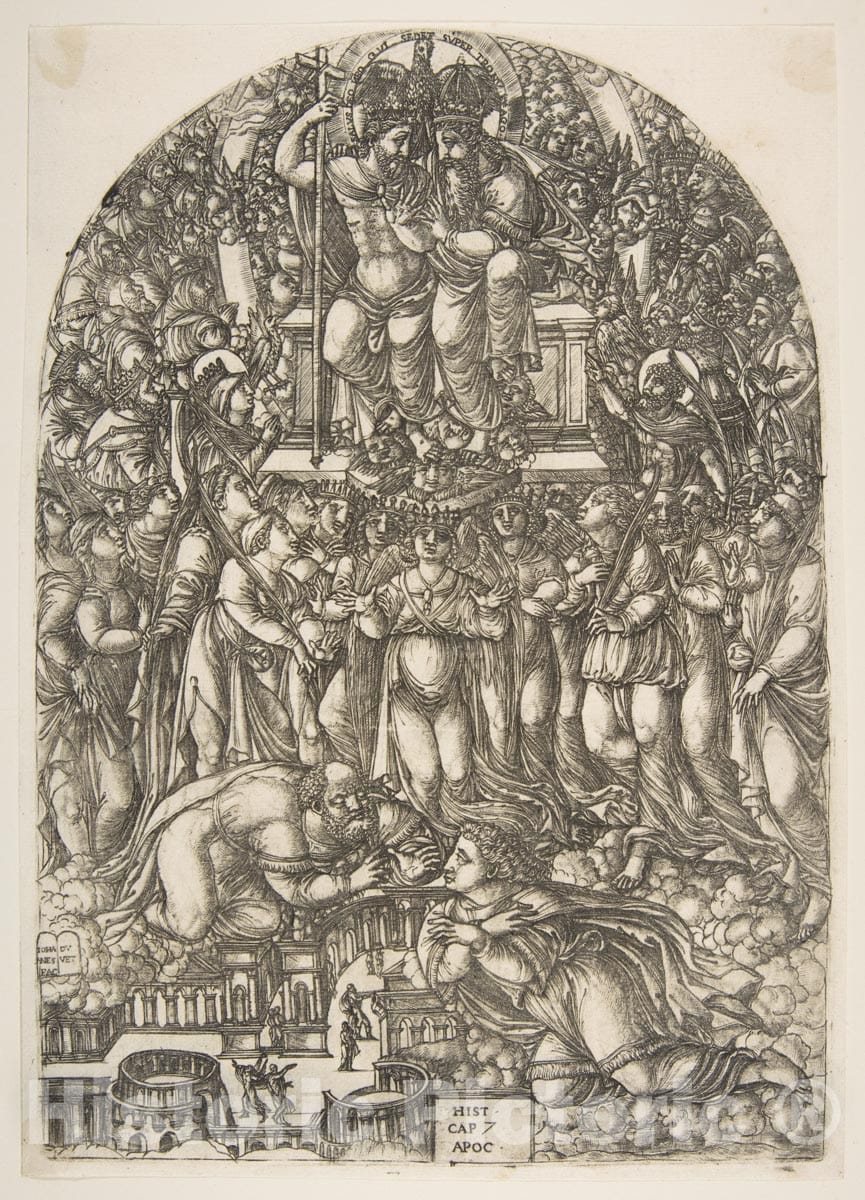 Art Print : Jean Duvet - an innumerable Multitude which Stands Before The Throne, from The Apocalypse : Vintage Wall Art