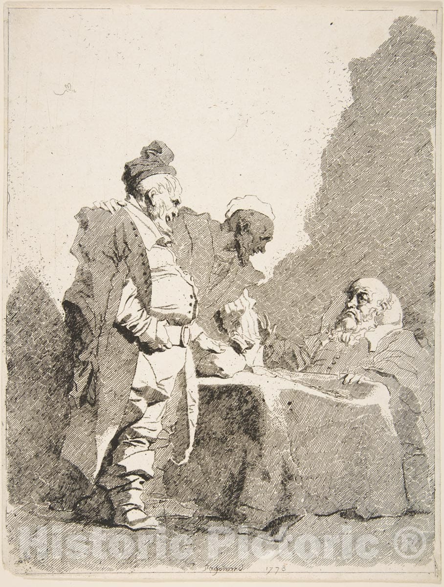 Art Print : Jean Honoré Fragonard - The Tax Collectors (Les Traitants) : Vintage Wall Art