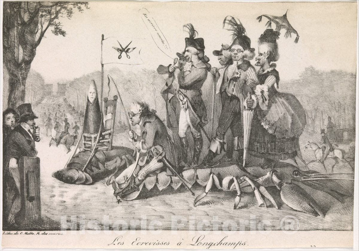 Art Print : Eugène Delacroix - The Crayfish at Longchamps : Vintage Wall Art