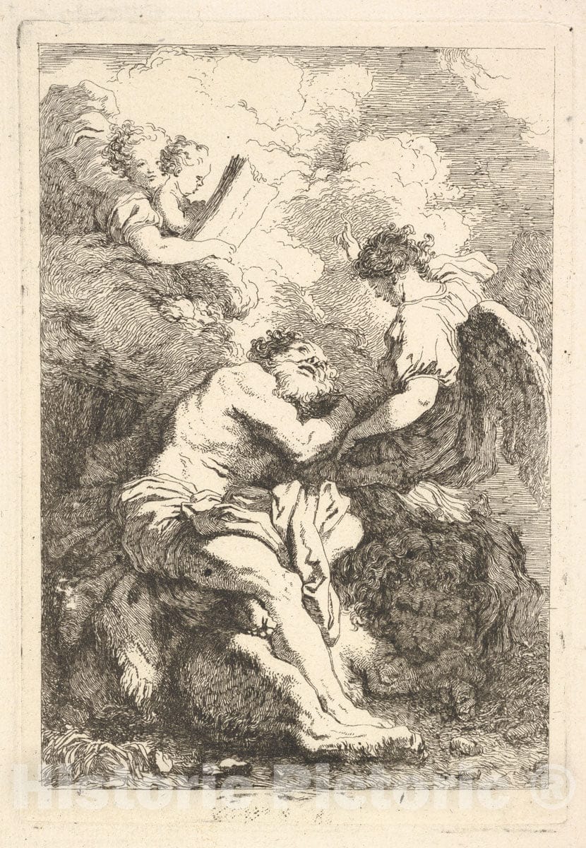 Art Print : Jean Honoré Fragonard - The Vision of Saint Jerome 2 : Vintage Wall Art