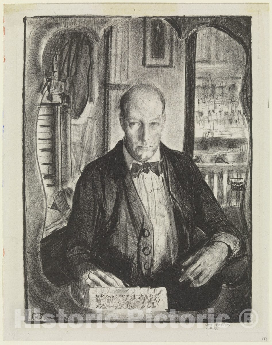 Art Print : George Bellows - Self-Portrait : Vintage Wall Art