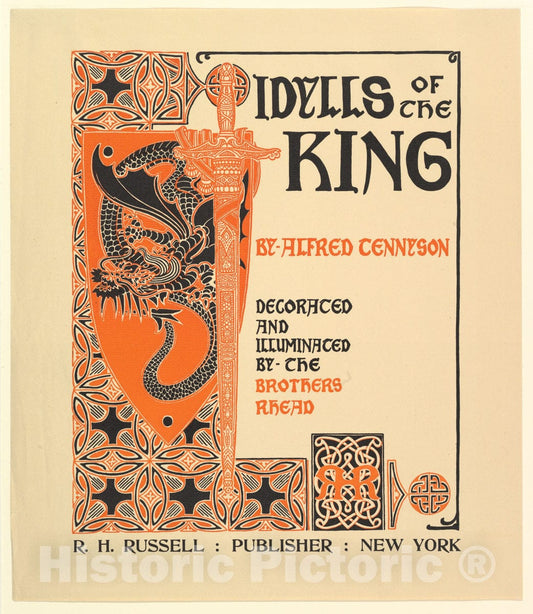 Art Print : Louis John Rhead - Idylls of The King by Alfred Tennyson : Vintage Wall Art