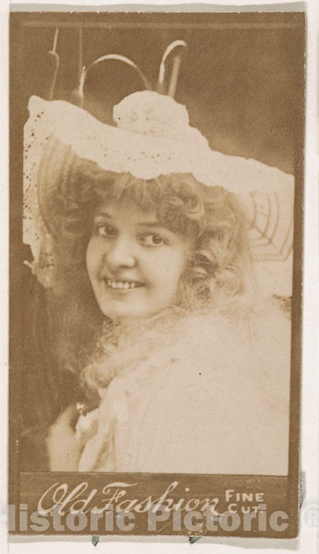 Photo Print : Actress Wearing Wide-Brimmed hat, from The Actresses Series (N664) Promoting Old Fashion Fine Cut Tobacco 3 : Vintage Wall Art