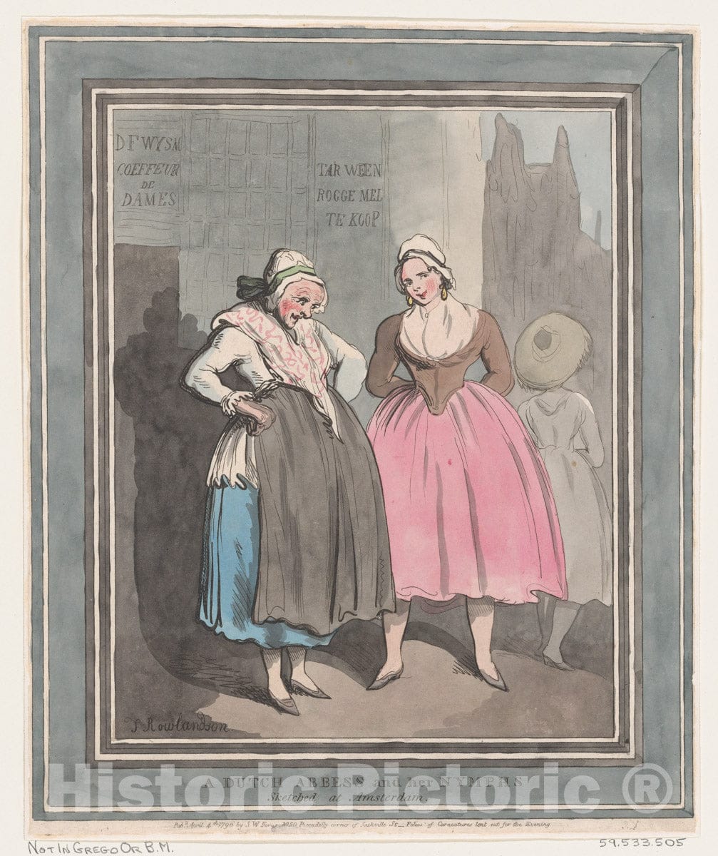 Art Print : Thomas Rowlandson - A Dutch Abbess and her Nymphs : Vintage Wall Art