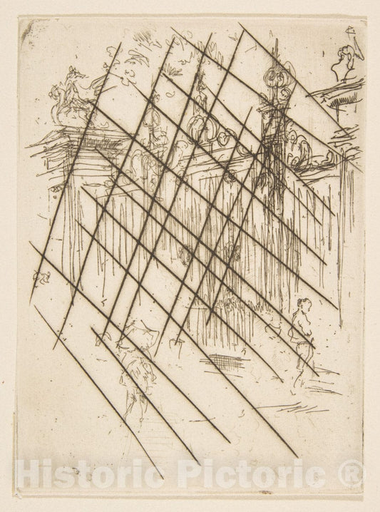 Art Print : James McNeill Whistler - Gates, City, London : Vintage Wall Art