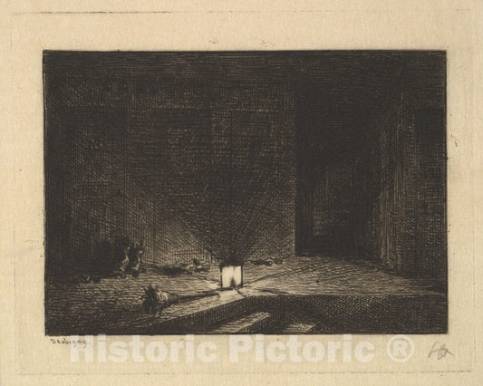 Art Print : Charles-François Daubigny - Interior of an Inn : Vintage Wall Art