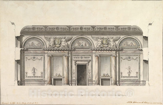 Art Print : Giacomo Quarenghi - Central Salon of The Alexander Palace at Tsarskoe Selo : Vintage Wall Art