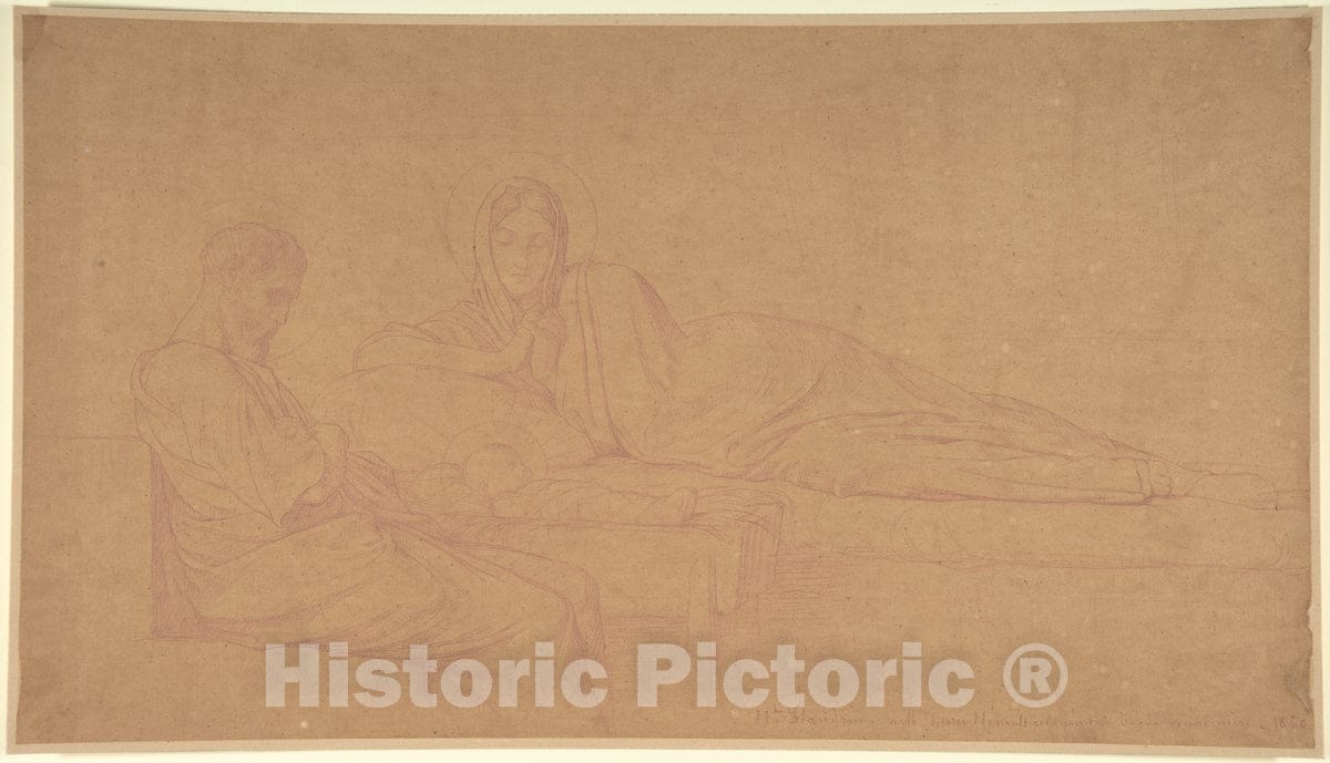 Art Print : Hippolyte Flandrin - The Nativity : Vintage Wall Art