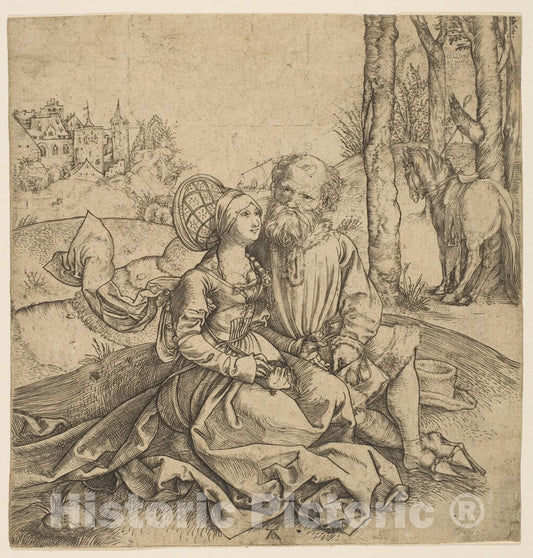 Art Print : Albrecht Dürer - Ill-Matched Couple : Vintage Wall Art