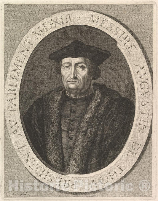 Art Print : Jean Morin - Augustin de Thou, President au Parlement 2 : Vintage Wall Art