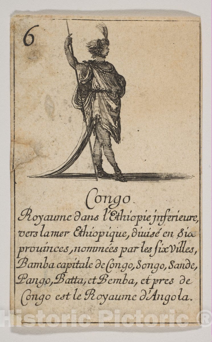 Art Print : Etched by Stefano Della Bella - Congo : Vintage Wall Art