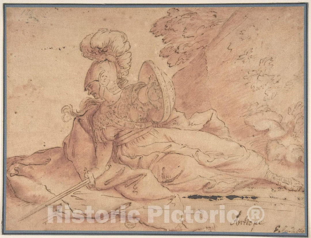 Art Print : Italian, 17th Century - Antiope : Vintage Wall Art