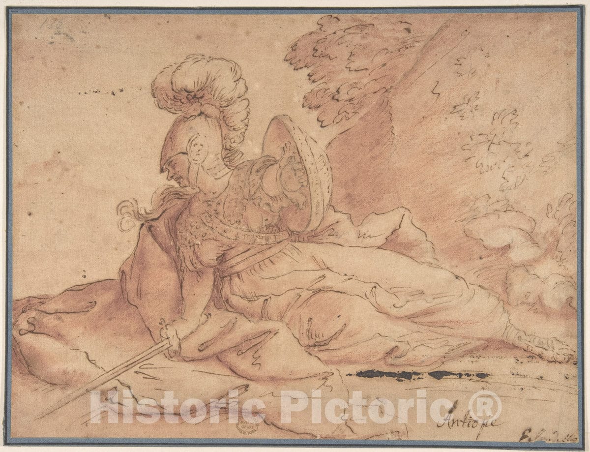 Art Print : Italian, 17th Century - Antiope : Vintage Wall Art