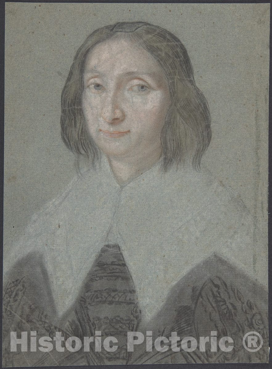 Art Print : French, 17th Century - Portrait of a Woman : Vintage Wall Art
