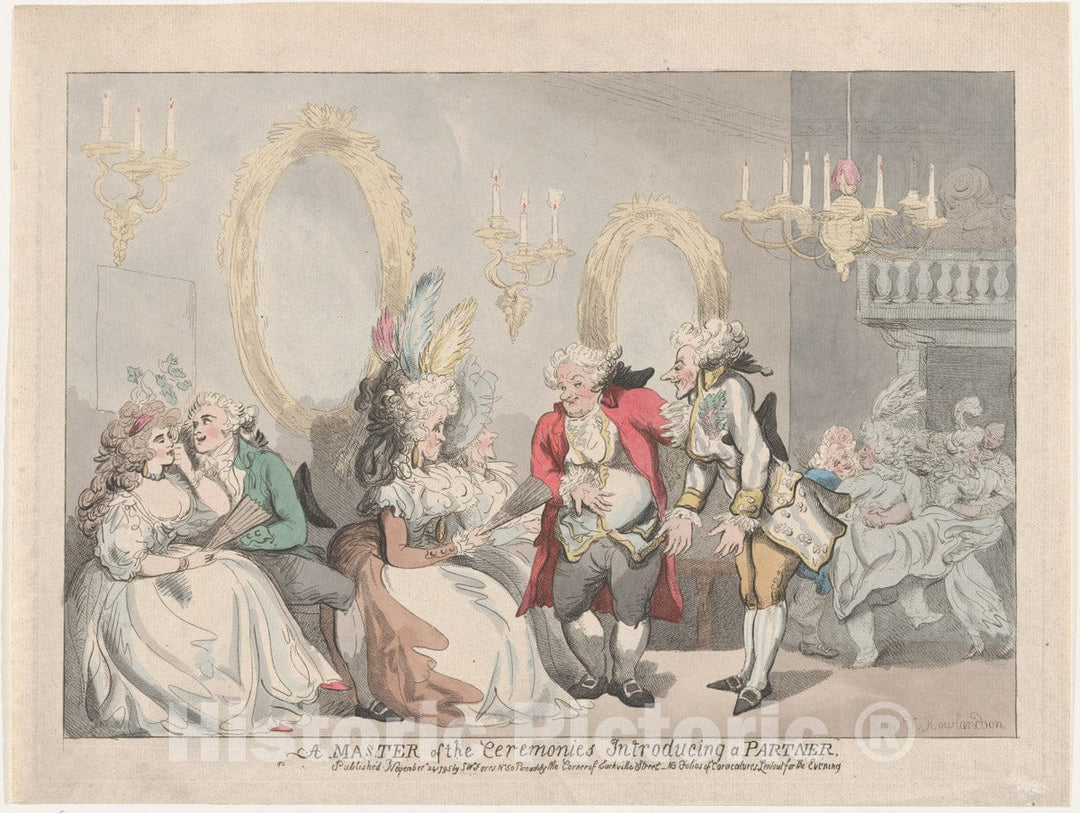 Art Print : Thomas Rowlandson - A Master of The Ceremonies Introducing a Partner : Vintage Wall Art