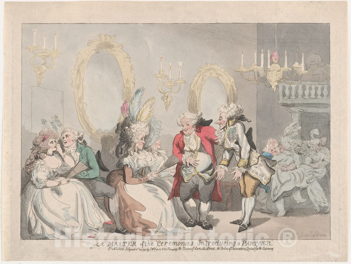 Art Print : Thomas Rowlandson - A Master of The Ceremonies Introducing a Partner : Vintage Wall Art